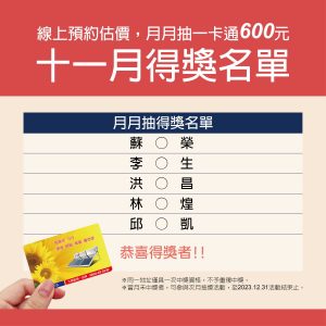 11月份得獎名單 | 三久太陽能熱水器嘉義服務中心 上鴻水電行